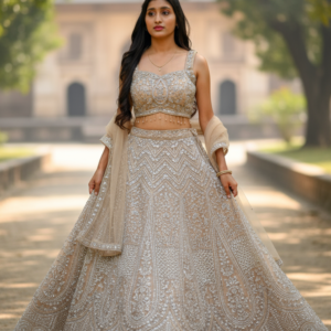premium silver embroidered lehenga choli timeless ethnic charm