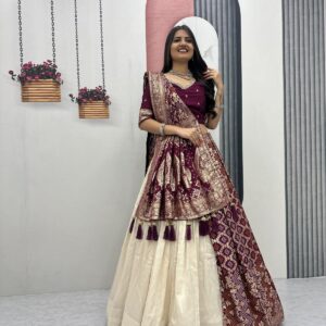 women's royal magenta banarasi lehenga set: festive & wedding ethnic clothing
