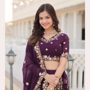 royal wine embroidered lehenga choli – premium wedding & festive wear ❤️✨