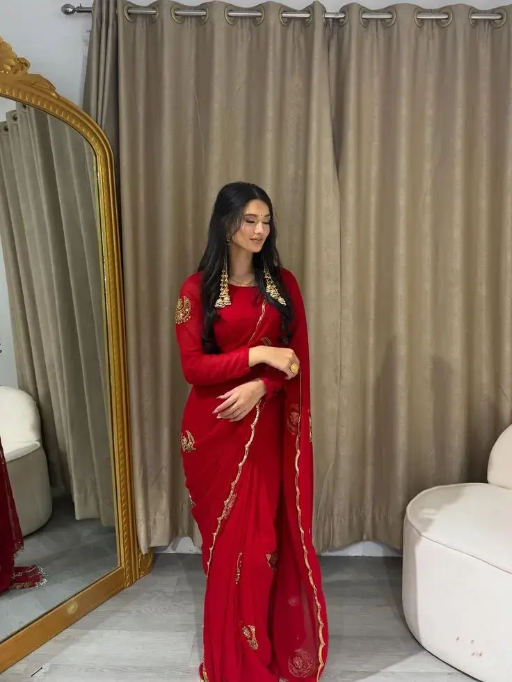 royal red embroidered saree with golden border – premium festive & wedding wear ❤️✨ royal red embroidered saree with golden border – premium festive & wedding wear ❤️✨