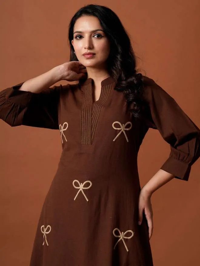 chic brown embroidered kurta palazzo set β effortless everyday elegance π€β¨ chic brown embroidered kurta palazzo set β effortless everyday elegance π€β¨