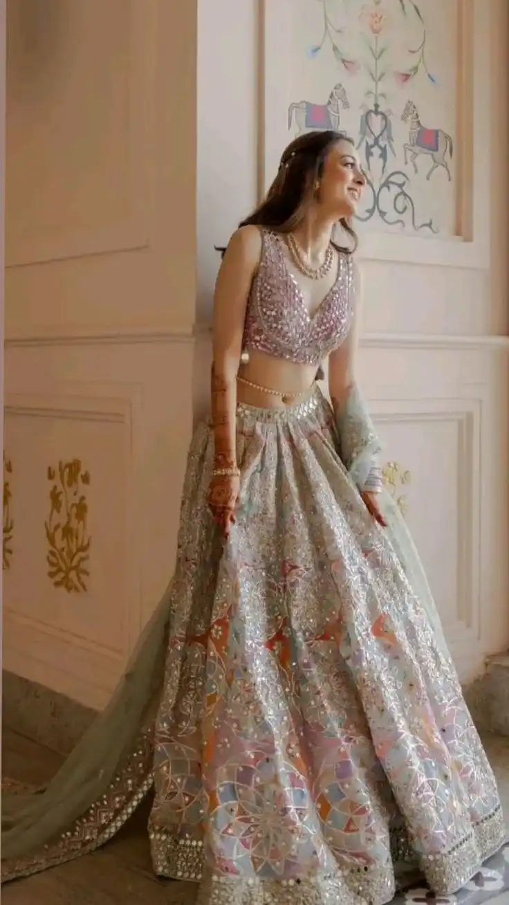 dreamy pastel mirror work lehenga choli with embellished blouse & designer dupatta β premium bridal celebration wear β¨πΈ dreamy pastel mirror work lehenga choli with embellished blouse & designer dupatta β premium bridal celebration wear β¨πΈ