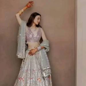 dreamy pastel mirror work lehenga choli with embellished blouse & designer dupatta – premium bridal celebration wear ✨🌸
