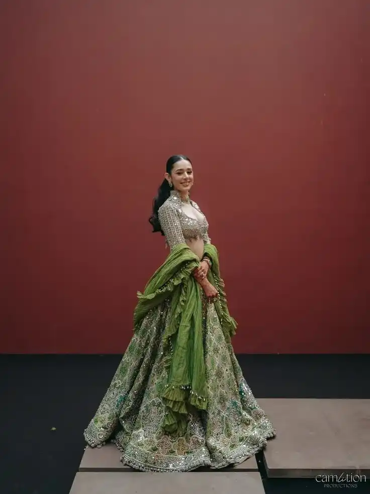 sage green mirror embroidered designer lehenga choli with ruffle dupatta β luxury wedding, reception & festive wear for women β¨π sage green mirror embroidered designer lehenga choli with ruffle dupatta β luxury wedding, reception & festive wear for women β¨π