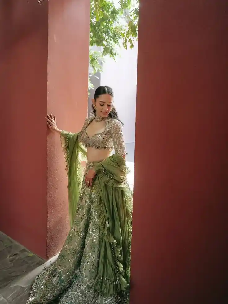 sage green mirror embroidered designer lehenga choli with ruffle dupatta β luxury wedding, reception & festive wear for women β¨π sage green mirror embroidered designer lehenga choli with ruffle dupatta β luxury wedding, reception & festive wear for women β¨π